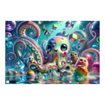 Poster av Shapeshiiting Candyland Octopus