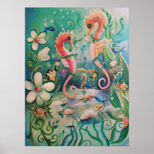 Poster av sjöhästar i Springtime