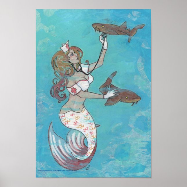 Poster av sjöjungfru Nurse Shark Fantasy Art Print (Framsidan)