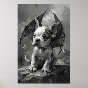 Poster av skadlig Hund med Dragon Vingar Fantasy A