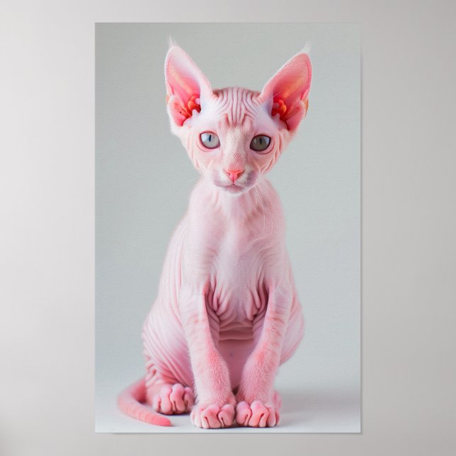 Poster av skadlig Rosa Sphynx Cat (Framsidan)