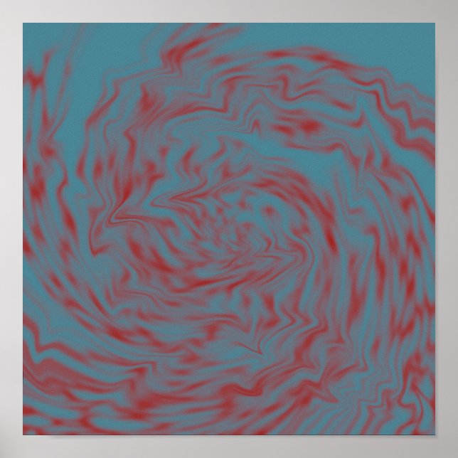 Poster av skaldjur och rött flytande konstföremål (Framsidan)