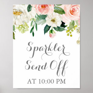Poster av Skicka av signatur för Vita rosa-miniaty