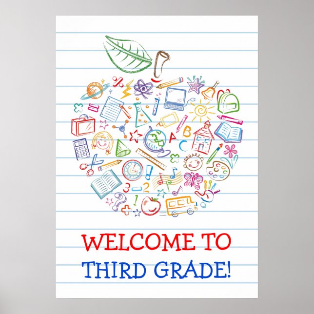 Poster av skoldoudles-läraräpple (Framsidan)