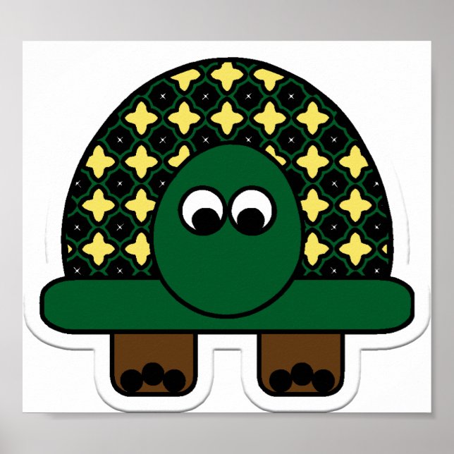 Poster av sköldpadda Tecknad Art (Framsidan)