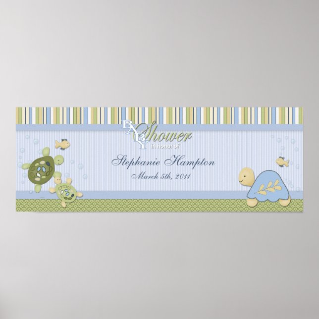 Poster av sköldpaddor och Goldfish Baby Shower (Framsidan)
