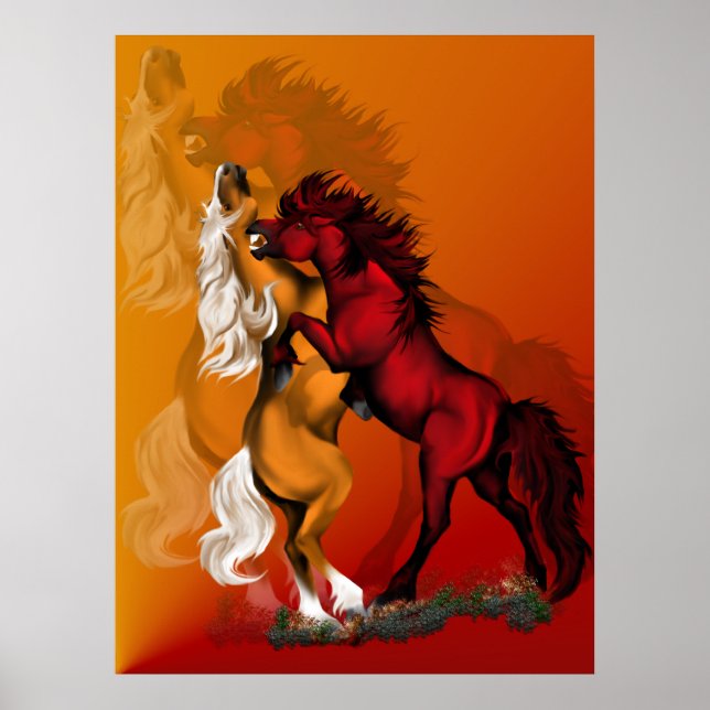 Poster av skuggade stridande hallioner (Framsidan)