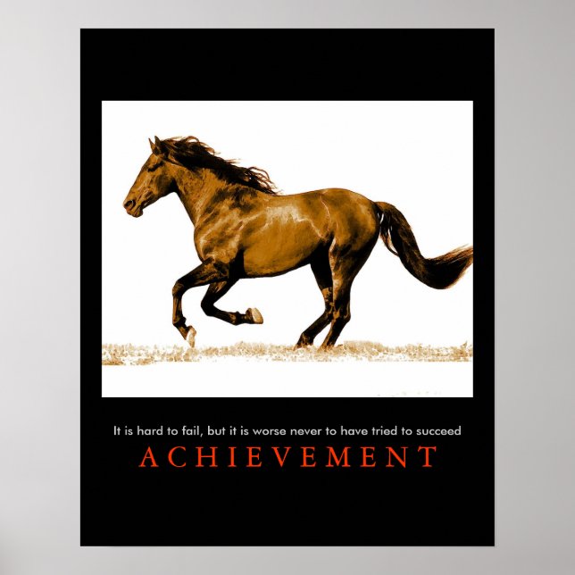 Poster av snyggt Unik Motivation Horse  Skriv ut (Framsidan)