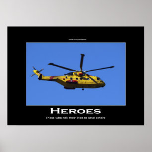 Poster av sök- och Räddingens helikoptermotiv