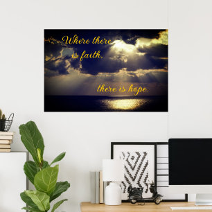 Poster av solnedgång i inspirationsmuren