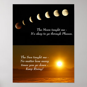 Poster av soluppgång för inspirationsoffert för må