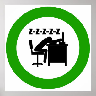 Poster av sovande Office Worker