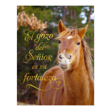 Poster av spanska Bible Verse Smiling Horse