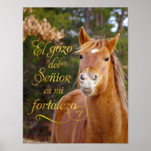 Poster av spanska Bible Verse Smiling Horse