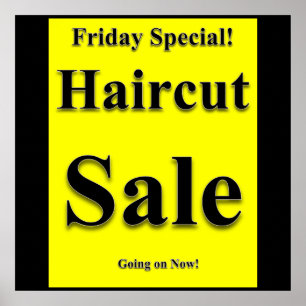 Poster av Speciell Haircut Sale i fredag