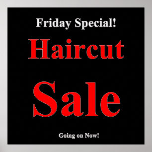 Poster av Speciell Haircut Sale i fredag