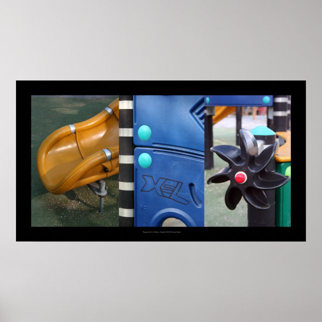 Poster av stadsbebyggelse för barnlekplats  (Framsidan)