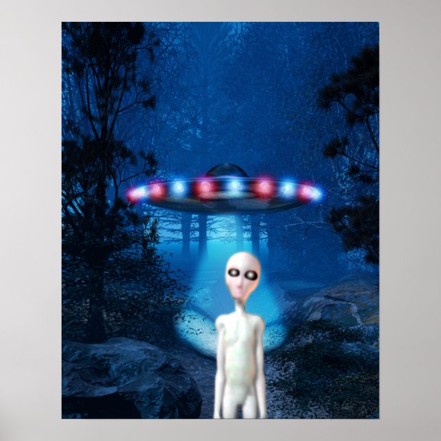 Poster av stängningsräknare för skogs-UFO (Framsidan)
