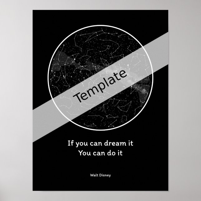 Poster av StarMap360 - 30 x 40 cm personlig himmel (Framsidan)