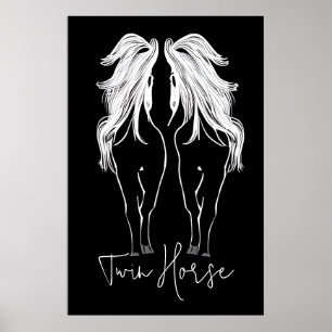 Poster av stenande tvillinghornsväggkonst