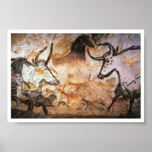 Poster av stone Age Lascaux Bulls Buffalo Art