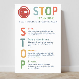POSTER av STOP-teknik för Mindset-klassrum