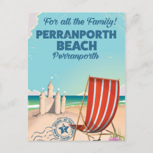 Poster av strandstrandstrand i Vintagen Vykort