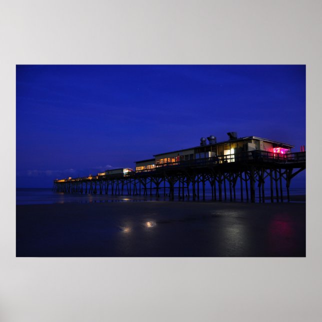 Poster av sunglow Pier Night Stars Daytona Beach (Framsidan)