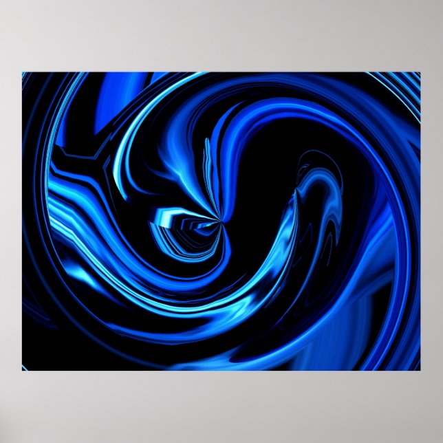 Poster av svart och blå abstrakt (Framsidan)