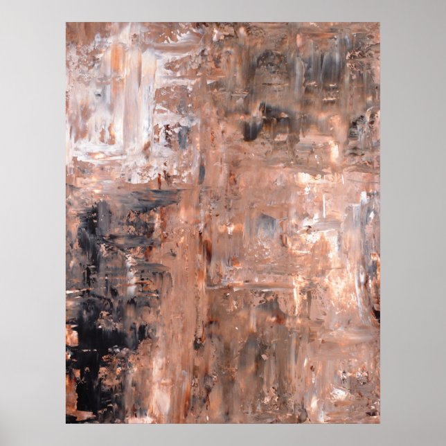 Poster av svart och brun Abstrakt (Framsidan)