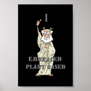 Poster av svart snål "I Embraced Plant Based" Vega