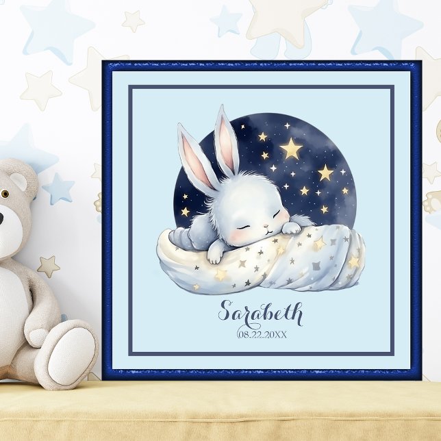 Poster av Sweet Sleeping Baby Bunny Nursery Art (Skapare uppladdad)