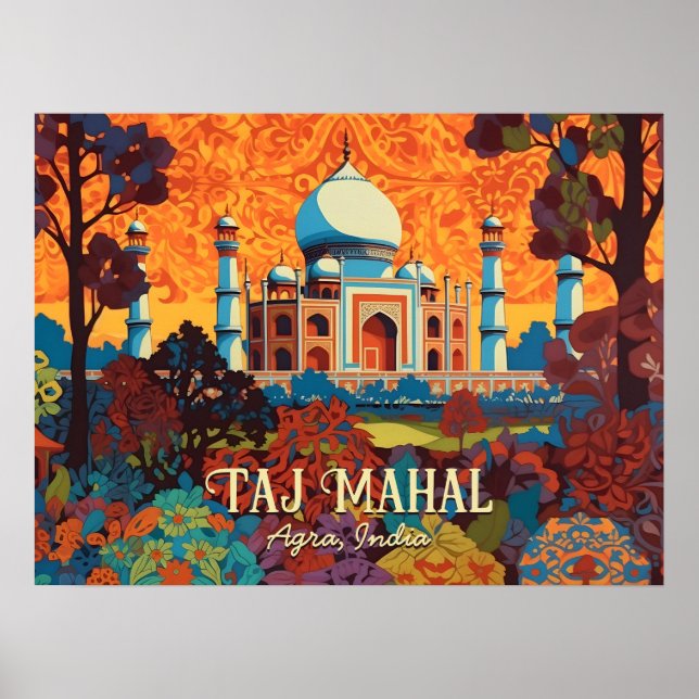 Poster av Taj Mahal Agra India Home Office Wall Ar (Framsidan)