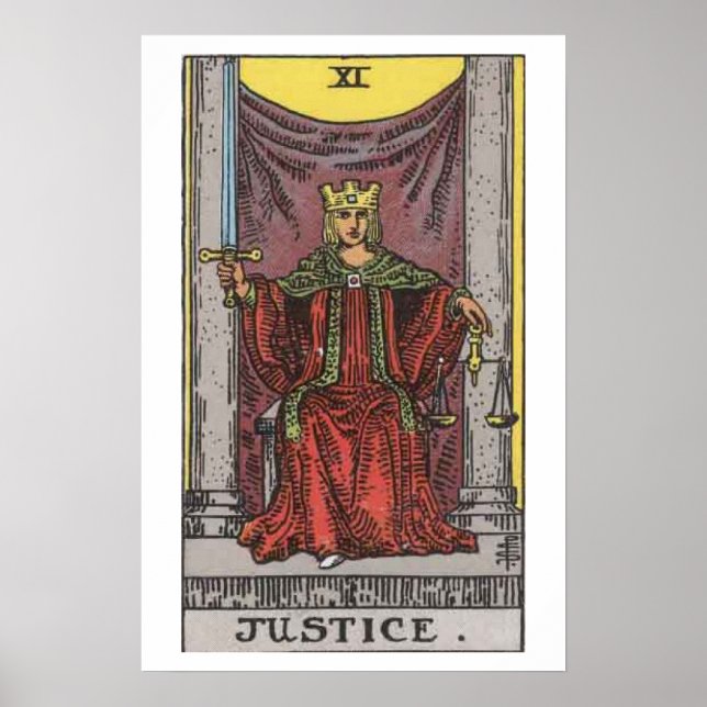 Poster av Tarot Card för domare (Framsidan)