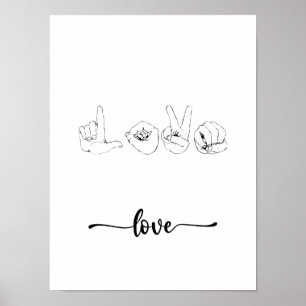 Poster av teckenspråksrad i Kärlek