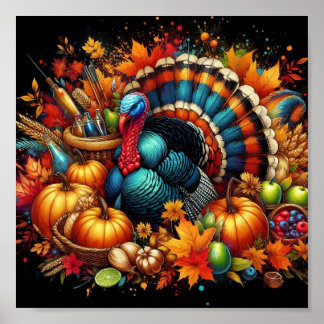 Poster av thanksgivingens väggkonst och dekor