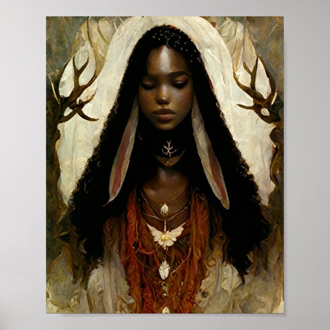 Poster av träfisk Fairy Fantasy Art (Framsidan)
