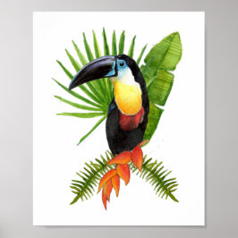 Poster av tropiska fågelvattenfärger