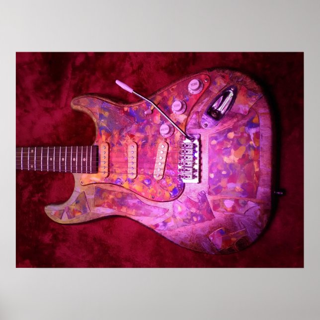 Poster av tungt Metall elektriskt Guitar Body (Framsidan)