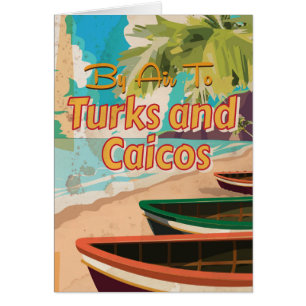 Poster av turkar och Caicos Vintage resor Hälsningskort