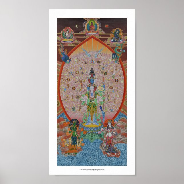 Poster av tusand-Armed Avalokiteshvara (Framsidan)