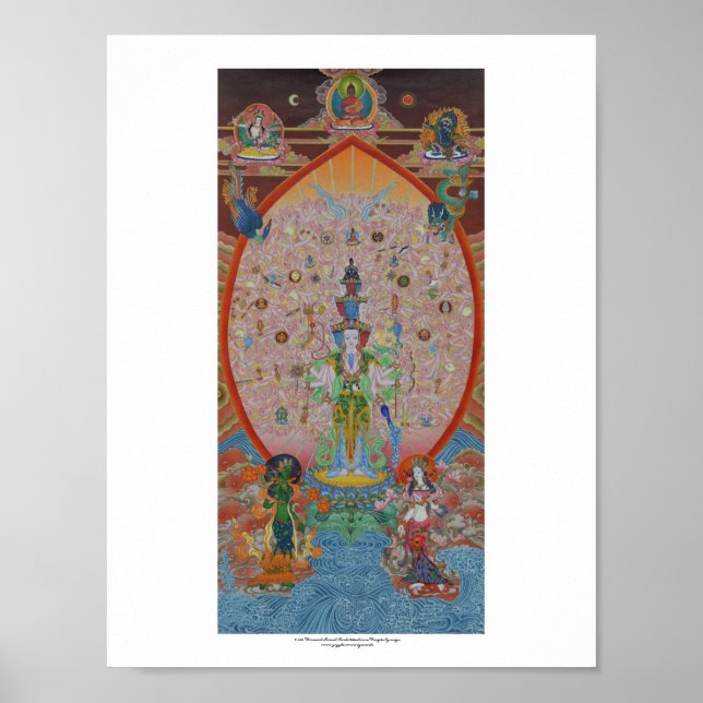 Poster av tusand-Armed Avalokiteshvara (Framsidan)