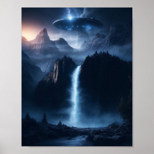 Poster av UFO Poster SCI FI Wall Art Alien