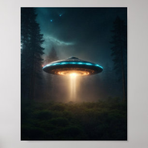 Poster av UFO Poster SCI FI Wall Art Alien
