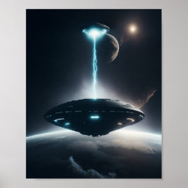 Poster av UFO Poster SCI FI Wall Art Alien
