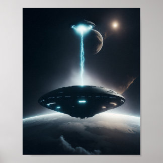 Poster av UFO Poster SCI FI Wall Art Alien