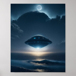 Poster av UFO Poster SCI FI Wall Art Alien