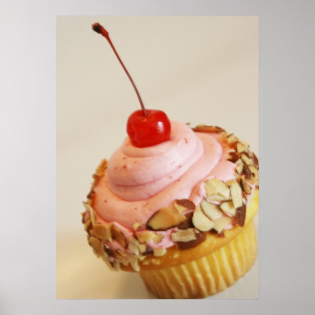 Poster av utblåst Cherry Cupkaka (Framsidan)