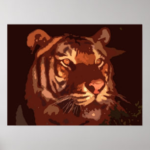 Poster av utskrift av konsolera Tiger Ansikte