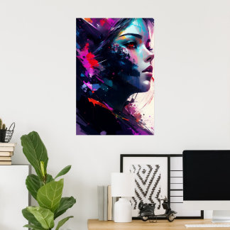 Poster av vacker flicka Porträtt